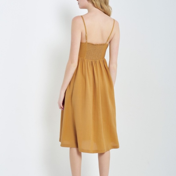 SALE!!! Mustard midi dress - Picture 3 of 5